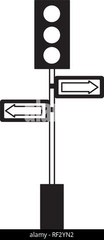 traffic lights pole arrows signal vector illustration Stock Vector