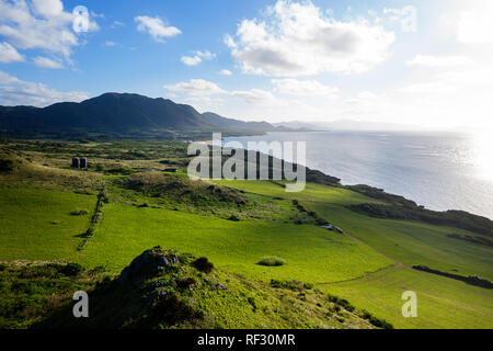 Aerail vew of coastal landscape on Ishigaki island, Japan, Okinawa islands Stock Photo