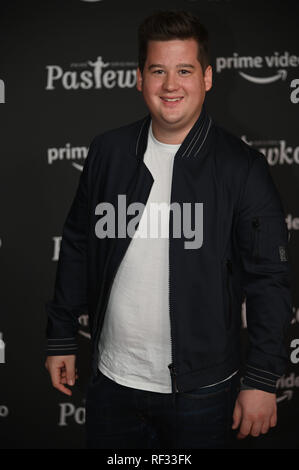 23 January 2019, North Rhine-Westphalia, Köln: The comedian Chris Tall comes to the premiere of the new season of the comedy series 'Pastewka'. Photo: Henning Kaiser/dpa Stock Photo