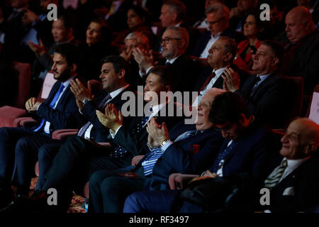 Beirut, Lebanon. 23rd Jan, 2019. Guests enjoy a performance hosted by the Chinese Embassy in Lebanon, in Beirut, Lebanon, Jan. 23, 2019. The Chinese Embassy in Lebanon celebrated Wednesday its Lunar New Year and the beginning of spring season with performance by China's Chongqing Symphony Orchestra. Credit: Bilal Jawich/Xinhua/Alamy Live News Stock Photo