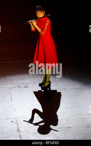 Beirut, Lebanon. 23rd Jan, 2019. A musician performs during a performance hosted by the Chinese Embassy in Lebanon, in Beirut, Lebanon, Jan. 23, 2019. The Chinese Embassy in Lebanon celebrated Wednesday its Lunar New Year and the beginning of spring season with performance by China's Chongqing Symphony Orchestra. Credit: Bilal Jawich/Xinhua/Alamy Live News Stock Photo