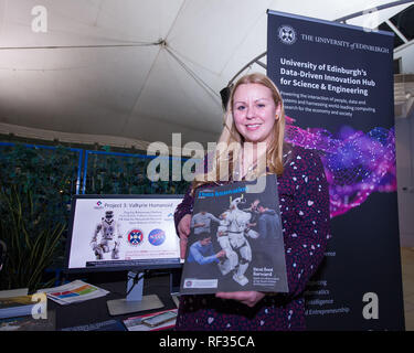 Edinburgh, UK. 23 January 2019.  The University of Edinburgh Data-Driven Innovation Hub for Science & Engineering team have come up with artificial intelligence applications. They are working on robotics and A.I. and will be sending a robot to Mars. Humans and A.I. have been getting along for decades but as A.I. starts to learn and become self aware, are humans going to be ready for the leaps and bounds which A.I has to offer us? Only time will tell. Credit: Colin Fisher/Alamy Live News Stock Photo