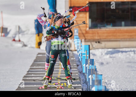 Lenzerheide, Switzerland. 24th Jan, 2019. Marion Deigentesch during the 2019 IBU Biathlon Cup Women 7.5 km Sprint competition in Lenzerheide. Credit: Rolf Simeon/Alamy Live News Stock Photo