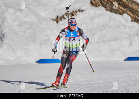 Lenzerheide, Switzerland. 24th Jan, 2019. Ludmila Horka during the 2019 IBU Biathlon Cup Women 7.5 km Sprint competition in Lenzerheide. Credit: Rolf Simeon/Alamy Live News Stock Photo