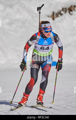 Lenzerheide, Switzerland. 24th Jan, 2019. Ludmila Horka during the 2019 IBU Biathlon Cup Women 7.5 km Sprint competition in Lenzerheide. Credit: Rolf Simeon/Alamy Live News Stock Photo