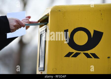 Symbolic picture german post, Germany, city of Osterode, 23. January 2019. Photo: Frank May | usage worldwide Stock Photo