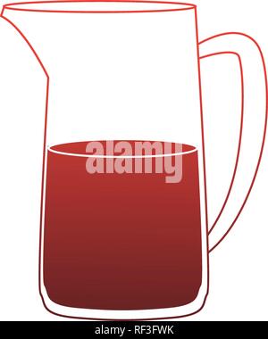Juice jar isolated red lines Stock Vector