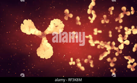 Antibodies and white and red blood cells , Immunoglobulin and plasma cells , Infectious disease Stock Photo