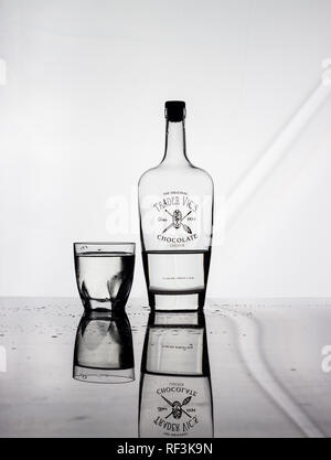 backlight glass and alcohol Stock Photo