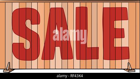 sale inscription on the fence of the house, real estate Stock Vector