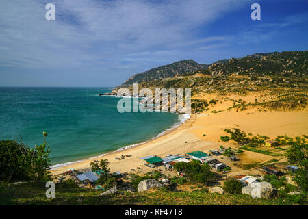 Sea and sand dunes view at Mui Dinh, Vietnam Stock Photo