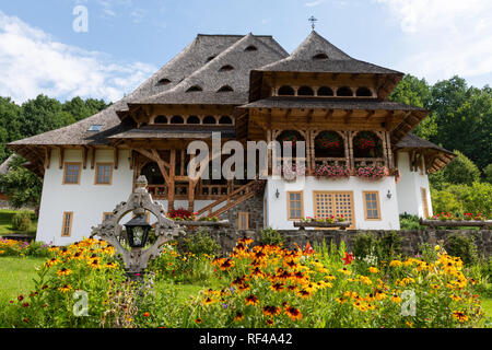 Barsana Monastery Architectural Detail - Traditional Building (Maramures, Romania). Stock Photo