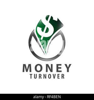 Circle money turnover logo concept design. Symbol graphic template element vector Stock Vector