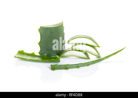 Aloe vera isolated on white background. Natutral skin care products Stock Photo