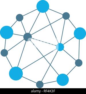 Abstract dots and circles connected with lines. Concept of operation of computer network . Background the nerve cells of the human. Molecular structur Stock Vector