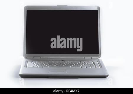 close up. stylish notebook with blank screen .photo with copy space Stock Photo
