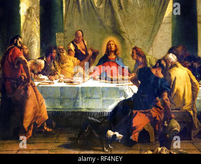 The Last Supper 1745 - 1747 by Giovanni Battista TIEPOLO 1696 -  1770 Italy, Italian, ( Christ of betrayal of Judas ) Stock Photo