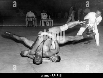 greco roman wrestling, kartoziga-nemeti, 1953 Stock Photo