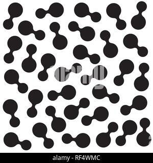 Black abstract texture with dashes or ink blobs. Paint ticks hand drawn background. Pencil, pen, marker ink pattern. Simple angle geometric shapes. Po Stock Vector