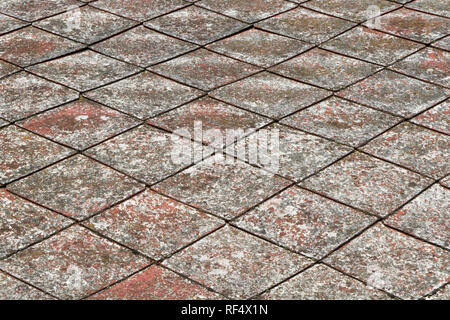 old dirty and mossy roof tiles Stock Photo