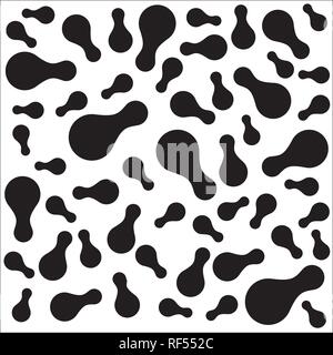 Black abstract texture with metaballs or blobs. Simple geometric shapes. Poster or wallpaper design. Vector illustration Stock Vector