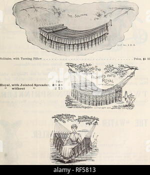 . High class seeds and implements. Nursery stock New Jersey Paterson Catalogs; Vegetables Seeds Catalogs; Flowers Seeds Catalogs; Grasses Seeds Catalogs; Agricultural implements Catalogs. MUZZY BROTHERS' CATALOGUE OF SEEDS. 71 Palmer's Patent Hammocks. THE superiority of this invention, comprising all the requisites of a perfect Hammock, will be apparent upon investigation. The theory upon which they are made gives greater strength and durability than can be obtained with the same amount of material by any other method. The novelty and comfort of the Pillow and Spreader cannot but be appreciat Stock Photo