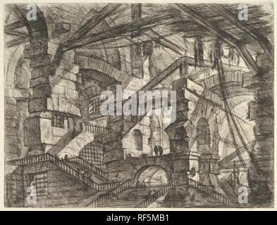 The Gothic Arch, from Carceri d'invenzione (Imaginary Prisons). Artist: Giovanni Battista Piranesi (Italian, Mogliano Veneto 1720-1778 Rome). Dimensions: plate: 16 1/4 x 21 7/16 in. (41.2 x 54.4 cm)  sheet: 19 7/16 x 25 1/8 in. (49.4 x 63.8 cm). Publisher: Giovanni Bouchard (French, ca. 1716-1795). Series/Portfolio: Carceri d'invenzione (Imaginary Prisons). Date: ca. 1749-50. Museum: Metropolitan Museum of Art, New York, USA. Stock Photo