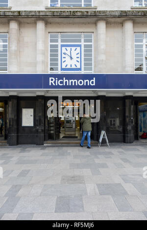 Exterior facade of Richmond Station, The Quadrant, Richmond, London, TW9, UK Stock Photo