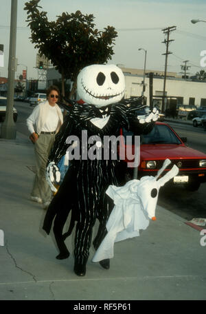LOS ANGELES, CA - OCTOBER 31: Jack Skellington attends Tim Burton's 'The Nightmare Before Christmas' book event on October 31, 1993 in Los Angeles, California. Photo by Barry King/Alamy Stock Photo Stock Photo