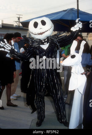 LOS ANGELES, CA - OCTOBER 31: Jack Skellington attends Tim Burton's 'The Nightmare Before Christmas' book event on October 31, 1993 in Los Angeles, California. Photo by Barry King/Alamy Stock Photo Stock Photo