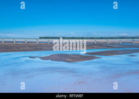 Railway tracks of Qinghai-Tibet railway, Tibet Autonomous Region, China Stock Photo