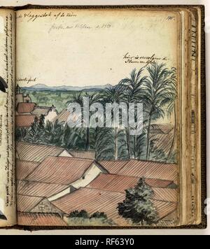 View over Galle. Draughtsman: Jan Brandes. Dating: 31-Dec-1785 - 14-Feb-1786. Place: Galle. Measurements: h 195 mm × w 155 mm. Museum: Rijksmuseum, Amsterdam. Stock Photo