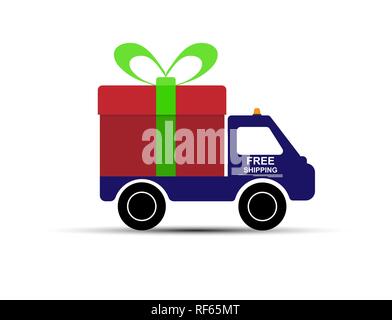 free shipping, simple drawing for apps and websites Stock Vector