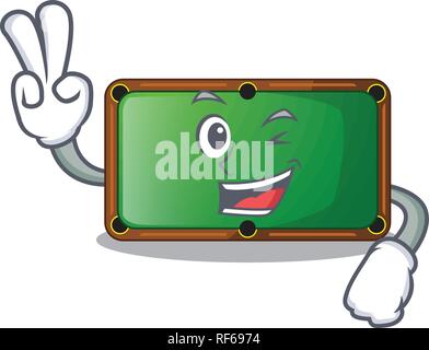 Two finger billiard table is insulated with characters Stock Vector