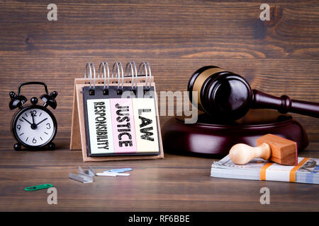 law, justice and responsibility concept Stock Photo
