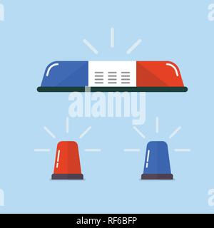 Police flasher or ambulance flasher set. Vector illustration Stock Vector