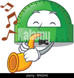 With trumpet protractor on a the mascot table Stock Vector