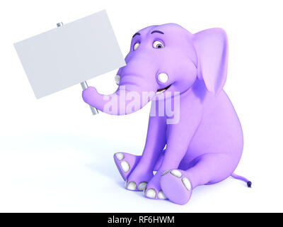 Cute baby pink elephant holding a balloon Stock Photo - Alamy