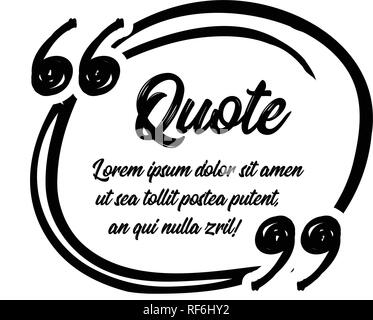 Drawn quotes and a frame to highlight the frame, quotes and other text in the article, or as a separate element. Vetor Stock Vector