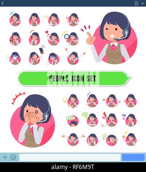 A set of women with expresses various emotions on the SNS screen.There are variations of emotions such as joy and sadness.It's vector art so it's easy Stock Vector