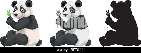 Set of panda character illustration Stock Vector