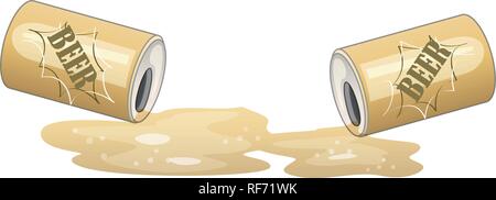 Isolated beer can litter illustration Stock Vector
