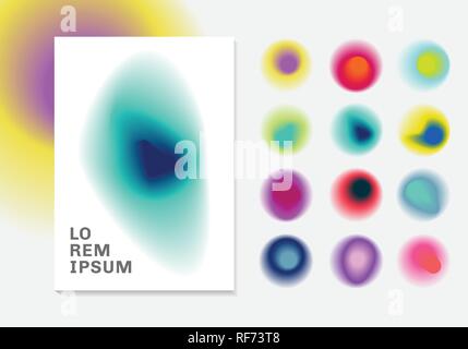Set of vibrant gradient blurs background. Abstract colorful gradients contemporary designs. You can use for brochure, cover, banner web, poster, print Stock Vector