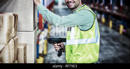 Worker is smiling and posing during work Stock Photo