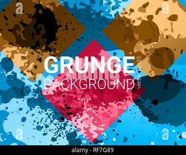 Vector grunge banner. Color concept geometric design Stock Vector