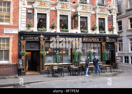 The Sherlock Holmes pub in Northumberland Street in London UK Stock Photo