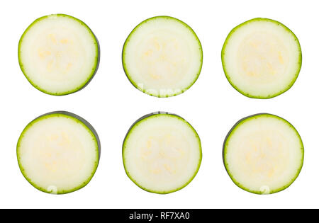 sliced courgette path isolated Stock Photo