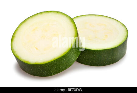 sliced courgette path isolated Stock Photo