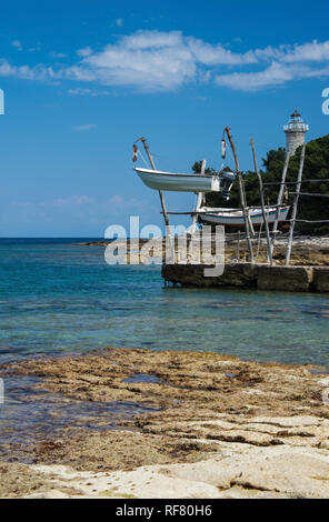 Savudrija is a small bathing resort in Croatia at the northwest point of the peninsula Istrien. Landmark of the place is the lighthouse, oldest and mo Stock Photo