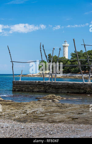 Savudrija is a small bathing resort in Croatia at the northwest point of the peninsula Istrien. Landmark of the place is the lighthouse, oldest and mo Stock Photo